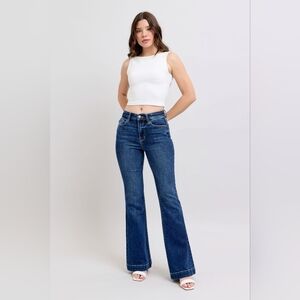 Judy Blue HR Dark Wash Wide Classic Flare Fit Jeans - excluded from sale